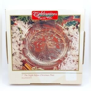 Celebrations The Night Before Christmas Holiday Crystal Decoration Plate‎ 7in